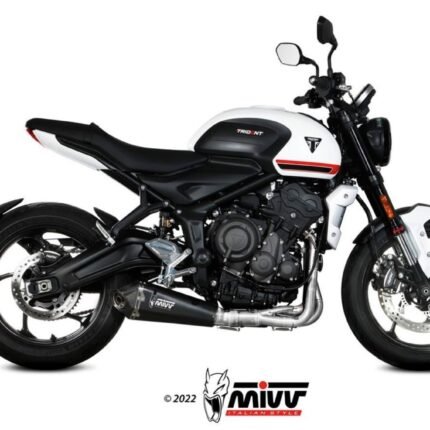 Mivv Delta Race Black Steel Full System Exhaust Triumph Trident 660